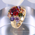 Hot Selling Classic Big Square Crystal Ring White Gold Plated Big Flower Ring